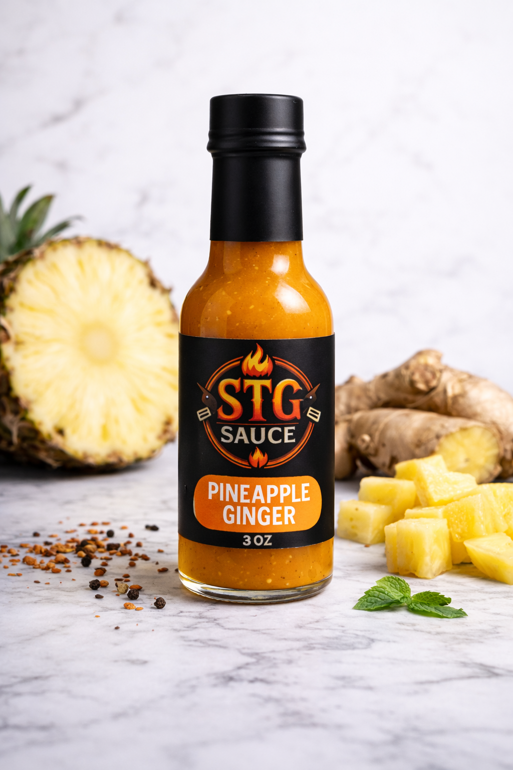 Pineapple Ginger & Peach/Power Of Two 3 oz STG Sauce