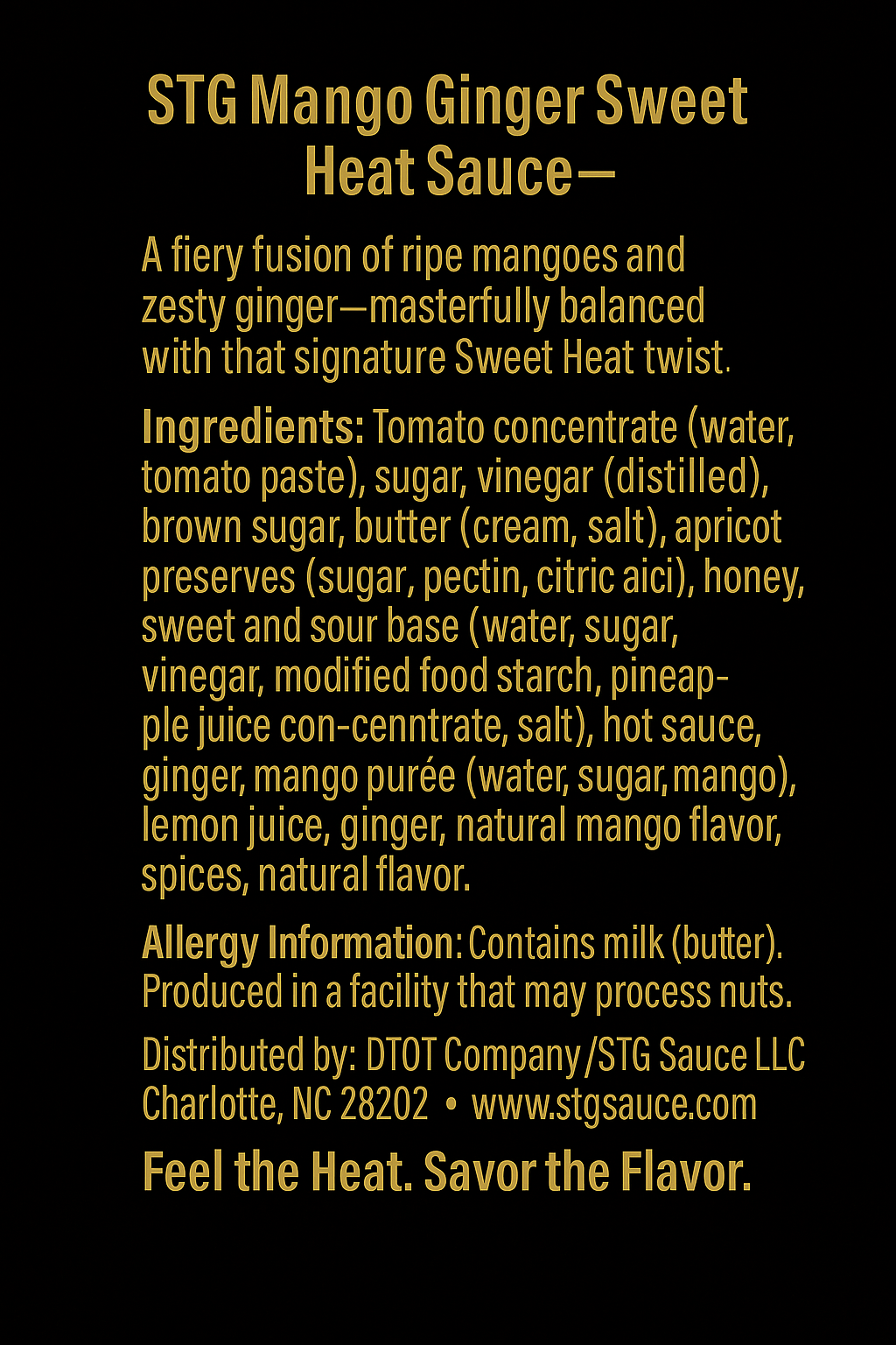 STG Sauce – Mango Ginger Sweet Heat (5oz)