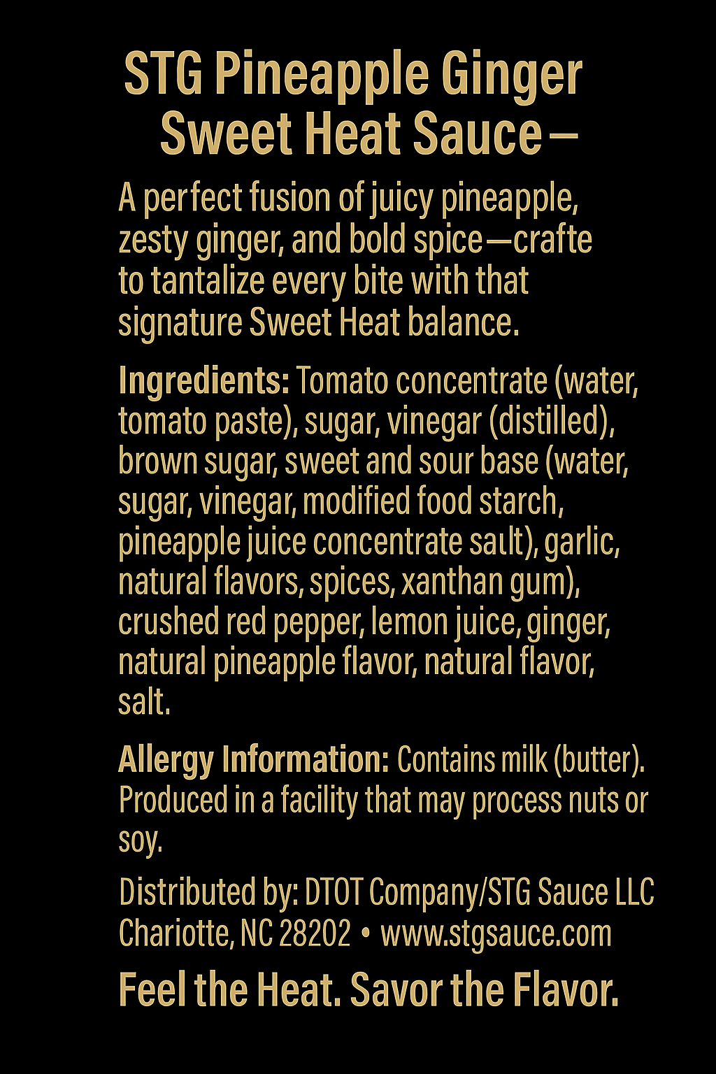 STG Sauce – Pineapple Ginger Sweet Heat (5oz)