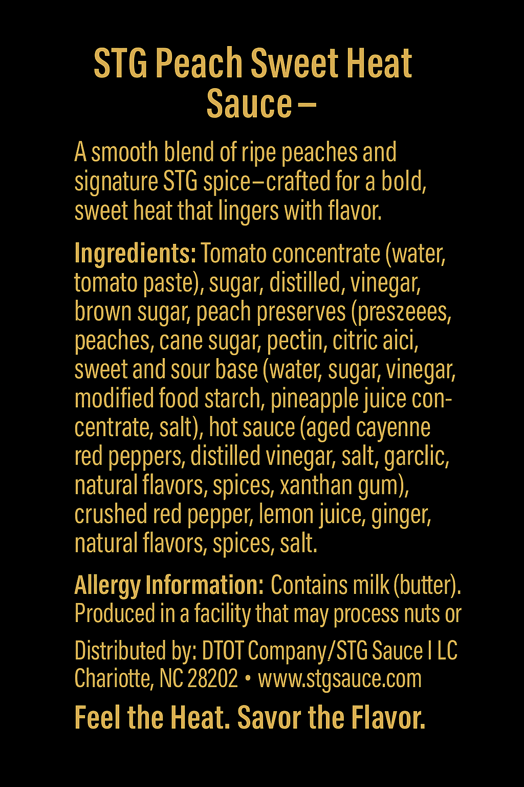 STG Sauce – Peach Sweet Heat (5 oz)